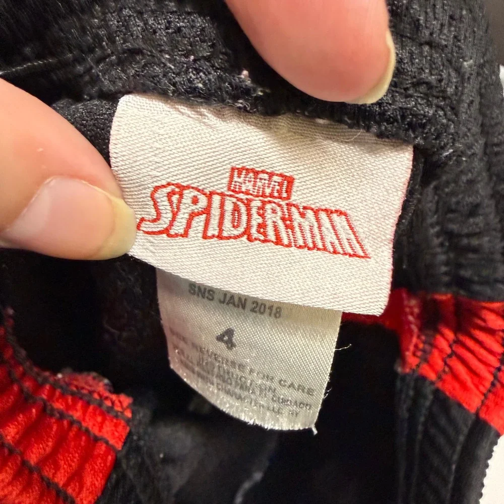 Marvel Spider-Man Boys Black Red Mesh Athletic Shorts‎ Size 4